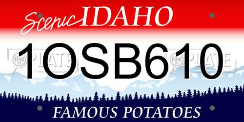 1OSB610 Idaho License Plate