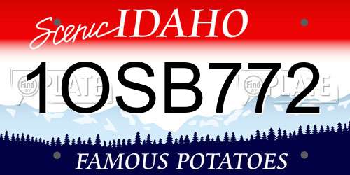 1OSB772 Idaho License Plate