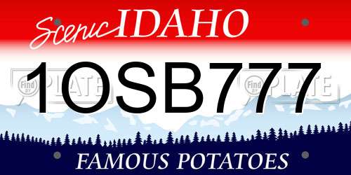 1OSB777 Idaho License Plate