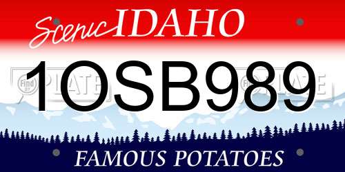 1OSB989 Idaho License Plate