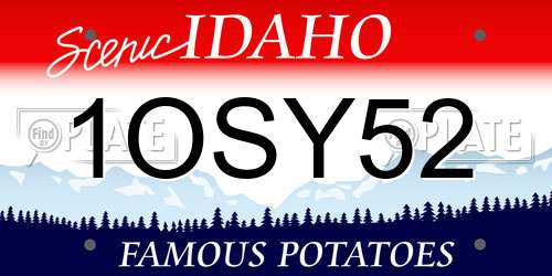 1OSY52 Idaho License Plate