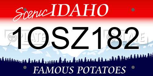1OSZ182 Idaho License Plate