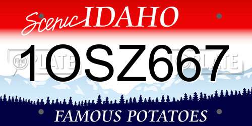 1OSZ667 Idaho License Plate
