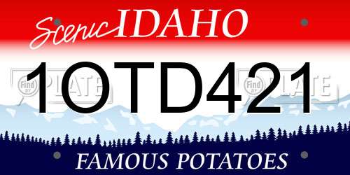 1OTD421 Idaho License Plate
