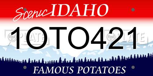 1OTO421 Idaho License Plate