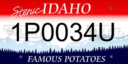 1P0034U Idaho License Plate