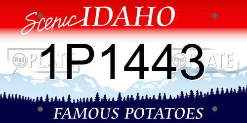 1P1443 Idaho License Plate