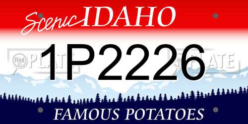 1P2226 Idaho License Plate