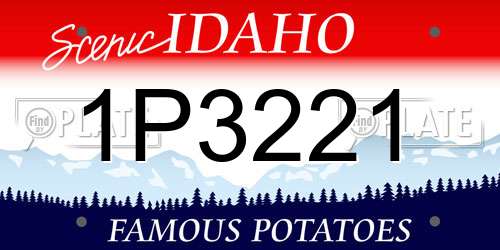 1P3221 Idaho License Plate