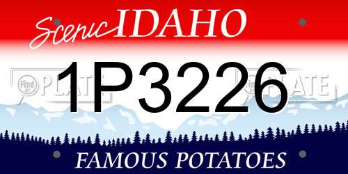 1P3226 Idaho License Plate