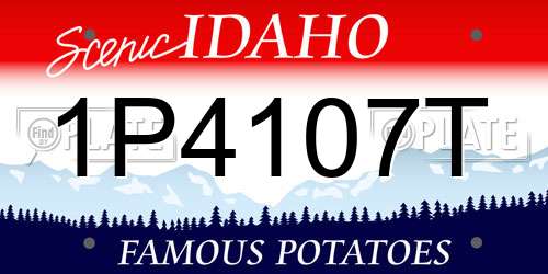 1P4107T Idaho License Plate