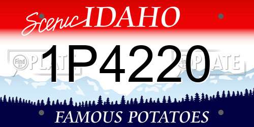 1P4220 Idaho License Plate