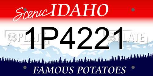 1P4221 Idaho License Plate