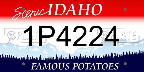 1P4224 Idaho License Plate