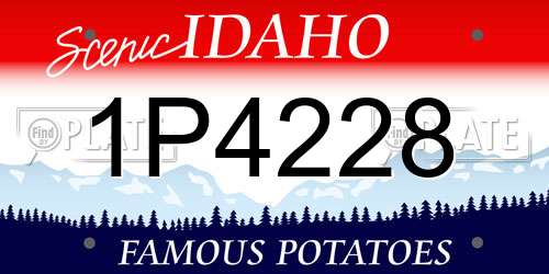 1P4228 Idaho License Plate