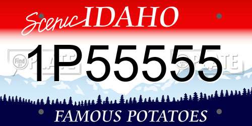 1P55555 Idaho License Plate