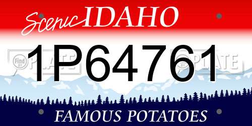 1P64761 Idaho License Plate