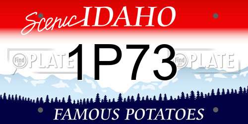 1P73 Idaho License Plate