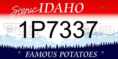 1P7337 Idaho License Plate