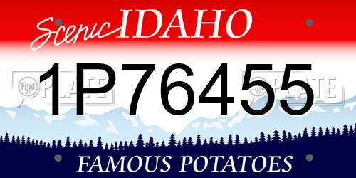 1P76455 Idaho License Plate