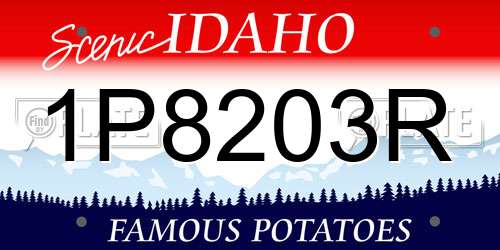 1P8203R Idaho License Plate