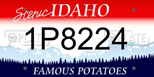 1P8224 Idaho License Plate