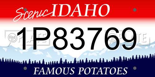 1P83769 Idaho License Plate