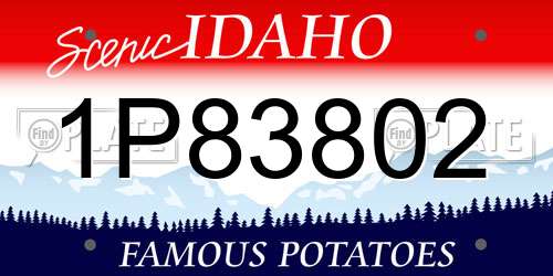 1P83802 Idaho License Plate