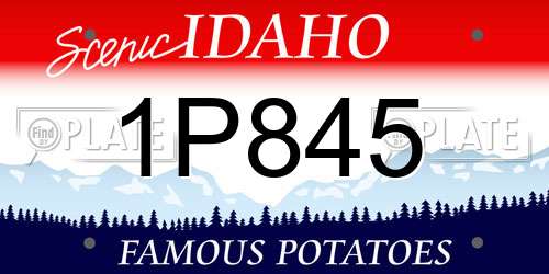 1P845 Idaho License Plate