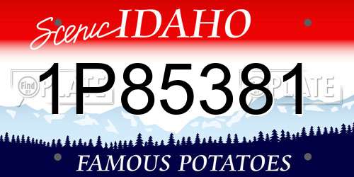 1P85381 Idaho License Plate