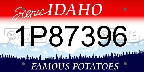 1P87396 Idaho License Plate