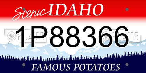 1P88366 Idaho License Plate
