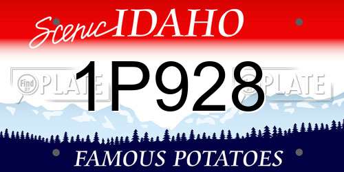 1P928 Idaho License Plate