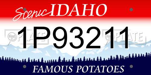 1P93211 Idaho License Plate