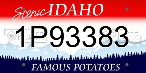 1P93383 Idaho License Plate