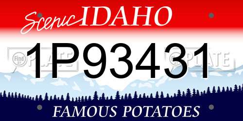 1P93431 Idaho License Plate