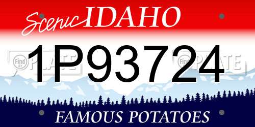 1P93724 Idaho License Plate