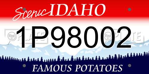 1P98002 Idaho License Plate