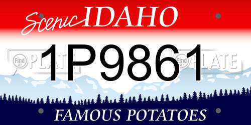 1P9861 Idaho License Plate