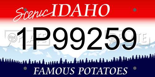 1P99259 Idaho License Plate