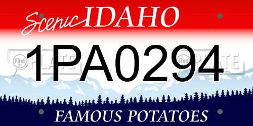 1PA0294 Idaho License Plate