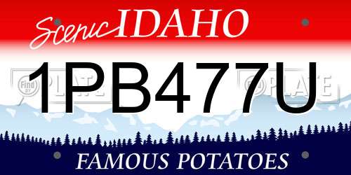 1PB477U Idaho License Plate