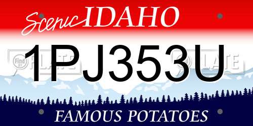 1PJ353U Idaho License Plate