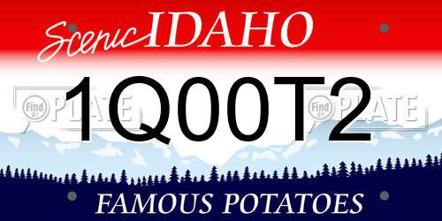 1Q00T2 Idaho License Plate