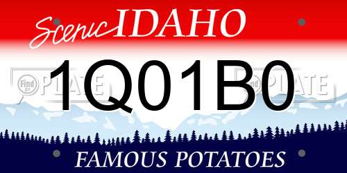 1Q01B0 Idaho License Plate