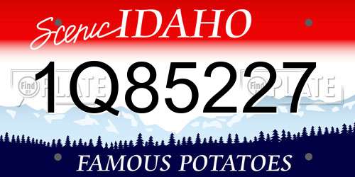 1Q85227 Idaho License Plate