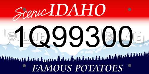 1Q99300 Idaho License Plate