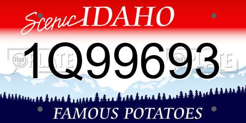 1Q99693 Idaho License Plate