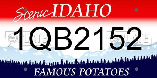 1QB2152 Idaho License Plate