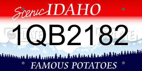 1QB2182 Idaho License Plate